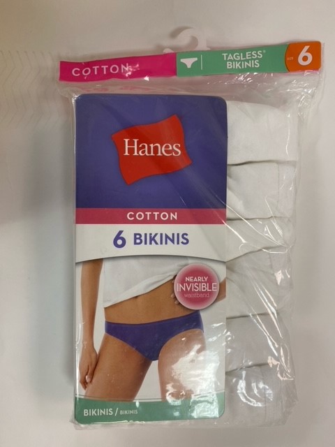Hanes Women Cotton White Bikini /6PK women Hanes-C/O