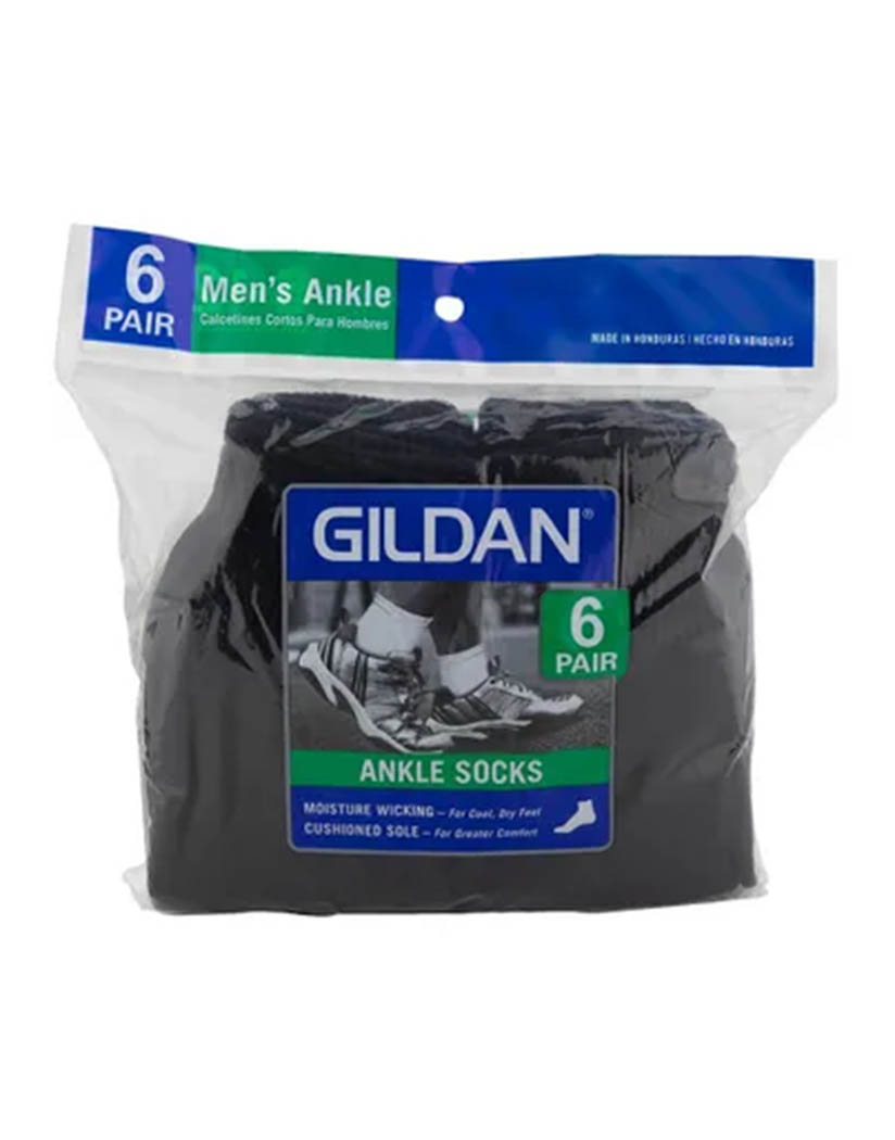 Gildan Mens Ankle Sock IR /6PK men Hanes-IR