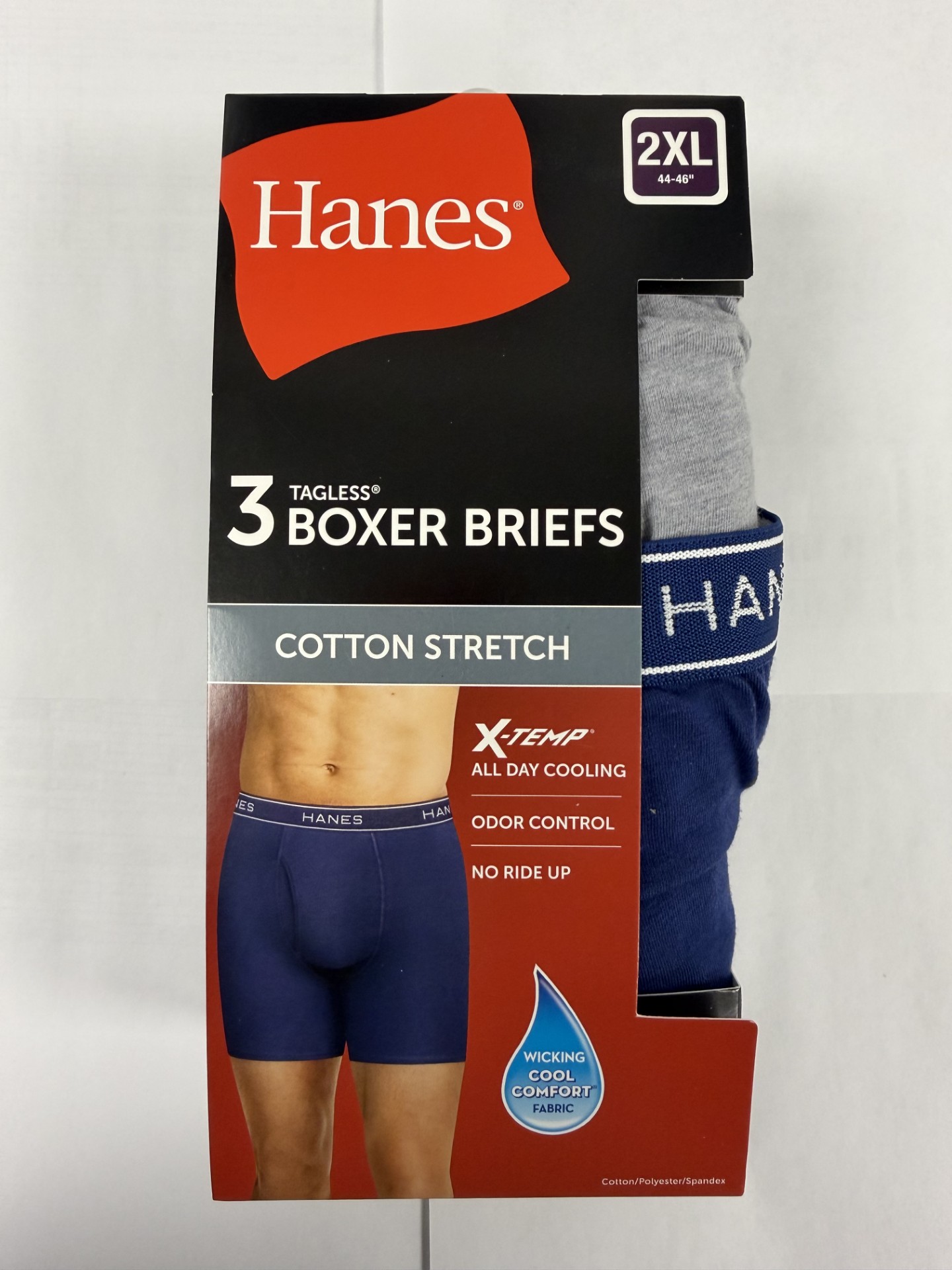 Hanes  Men’s Cotton Stretch Boxer Brief C/O /3PK men Hanes-C/O